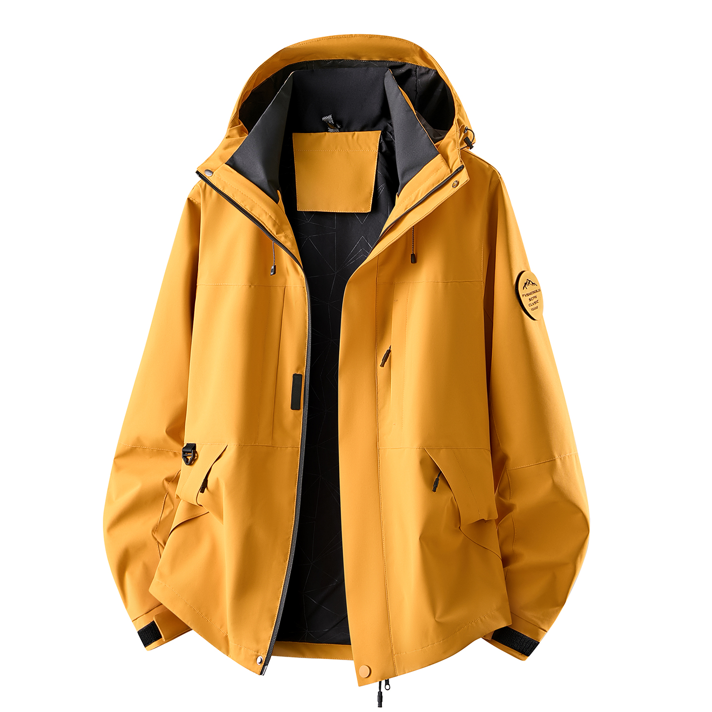 【骆驼同款】户外运动防风防水情侣连帽风衣潮流时尚登山服外套 冲锋衣